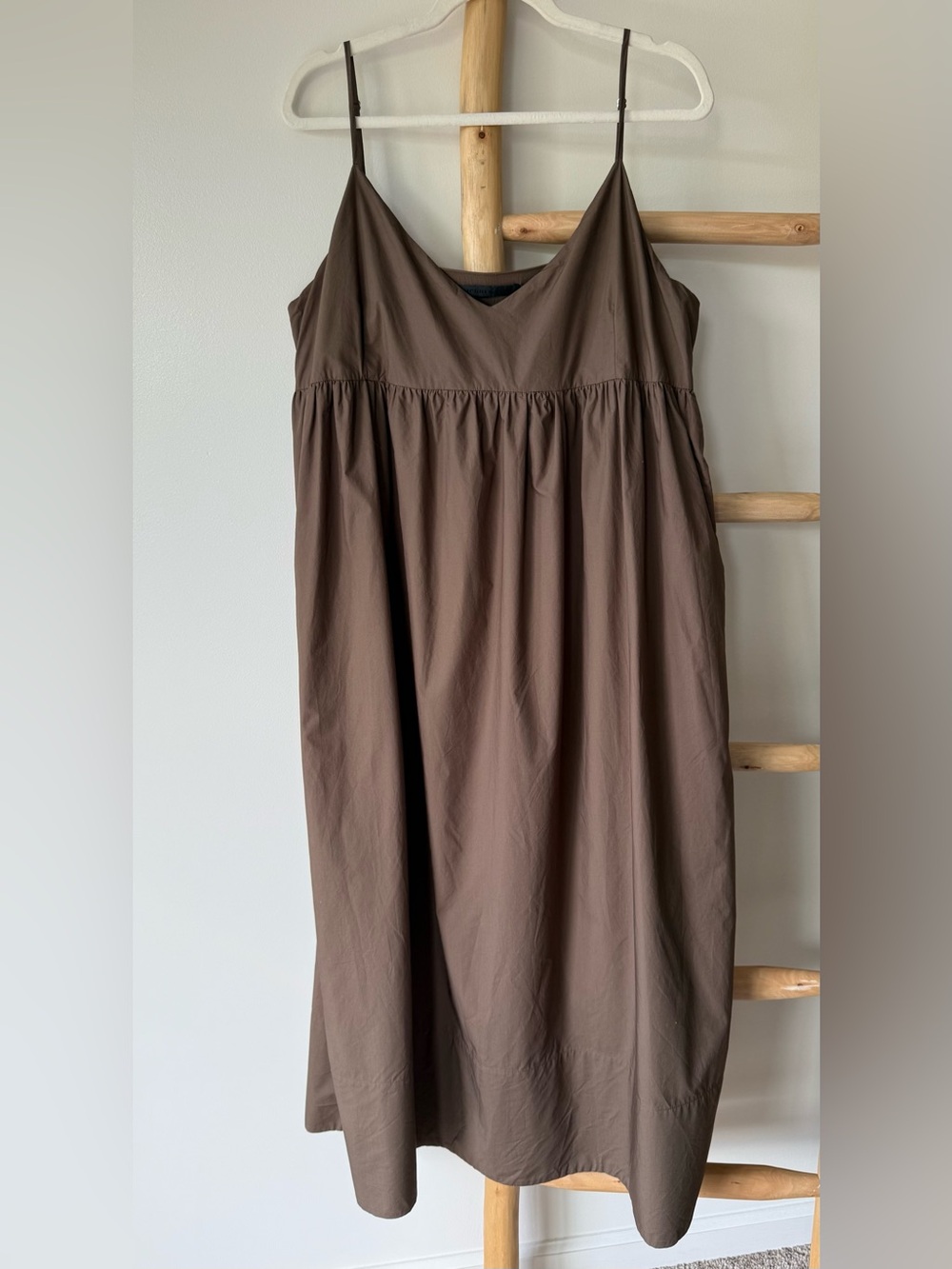 Jenni Kayne Designer Cove Strappy Cool Cotton Olive (Brown) Sundress Dress XL - Picture 7 of 16